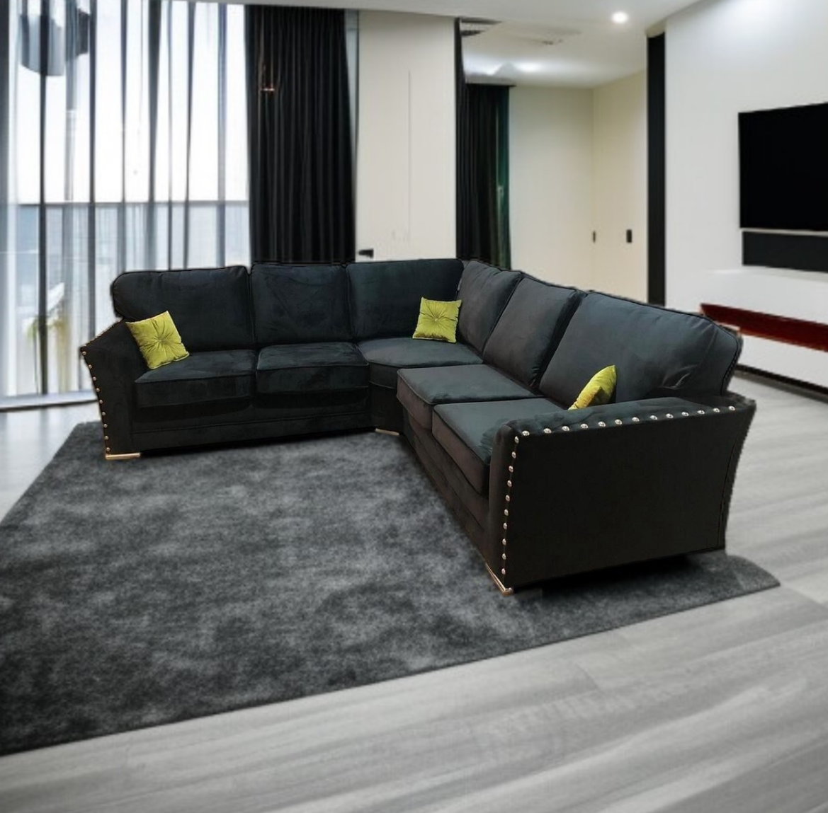 Santiago Studded Corner Sofa