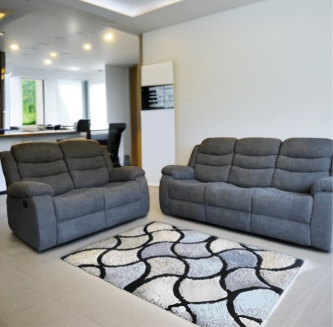 Sorrento Grey Fabric 3+2 Manual Reclining Set