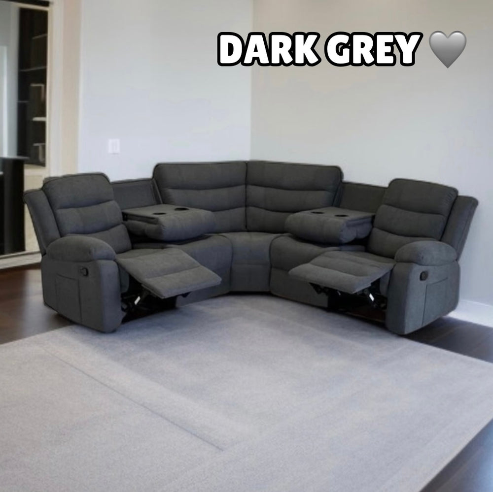Sorrento Manual Corner Recliner Light/Dark Grey